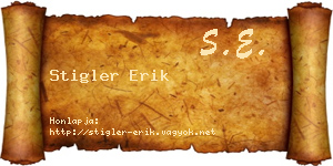 Stigler Erik névjegykártya